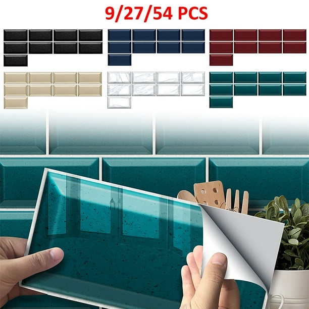 Self Adhesive Mosaic Tile Sticker Kitchen Bathroom Wall Sticker Decor 10X20CM US